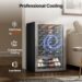 Best Wine Cooler – Ca’Lefort 46 Bottle Wine Fridge, Wine Cooler Refrigerator, Wine Fridge Under Counter with Double-Pane Glass Door, 3-Color LED & Removable Shelves, 37-65℉ for Home/Bar/Office