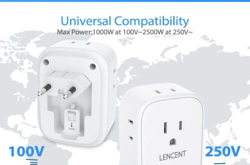 Best Travel Power Adapter – European Plug Converter, LENCENT US to EU with 4 Outlets & 4 USB Ports Review