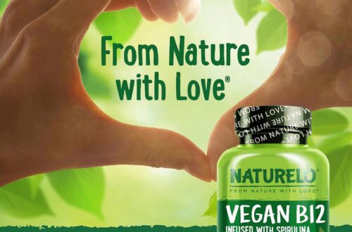 Best Vitamin B12 Supplement – NATURELO Vegan B12 with Spirulina – Supports Energy & Heart Health – 90 Capsules